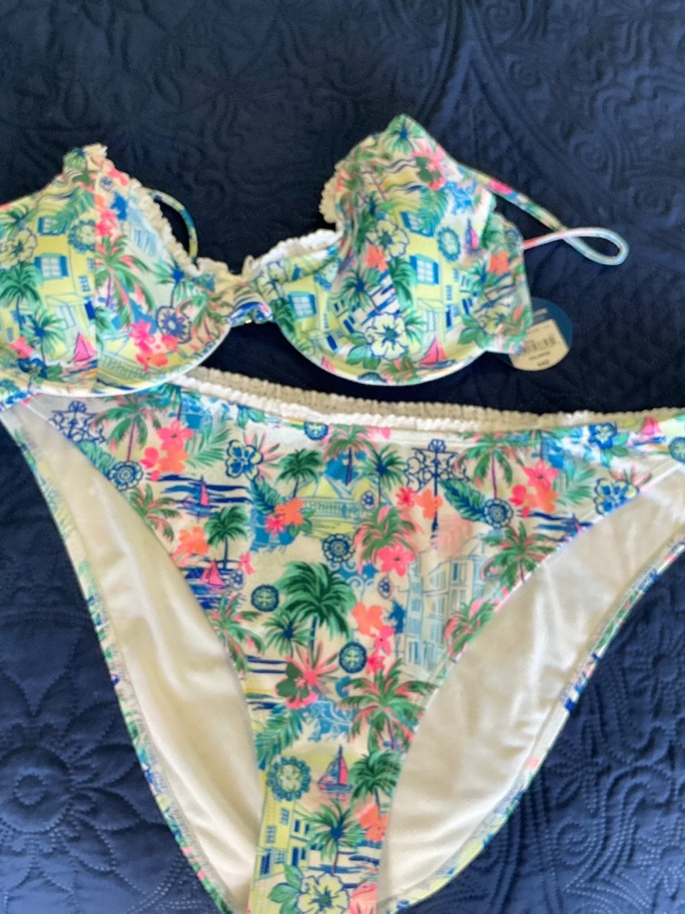 Tropical 2 piece bathing suit